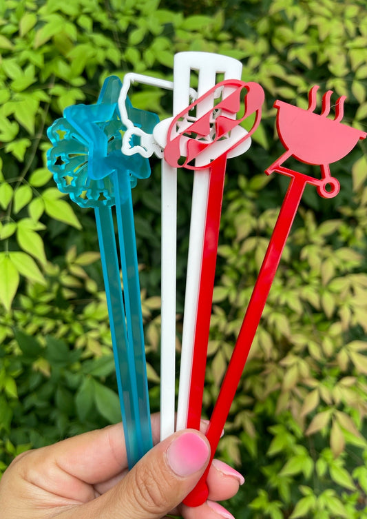 Let's BBQ Patriotic Swizzle Sticks