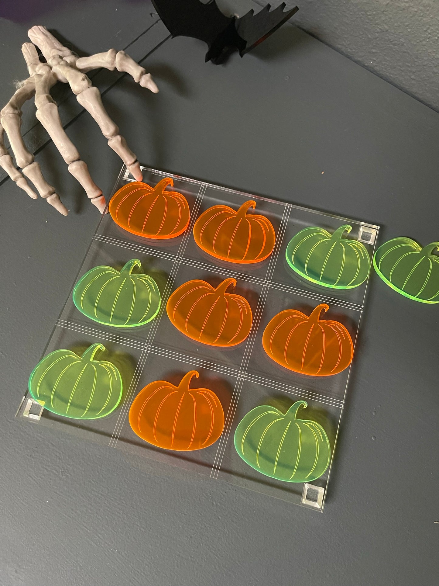 Bright Pumpkin Tic Tac Toe