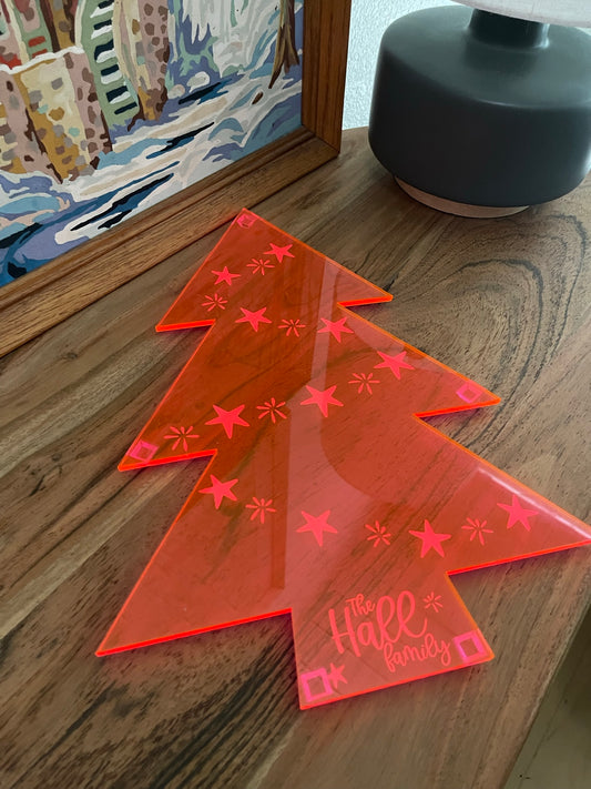 Acrylic Christmas Tree Serving Board