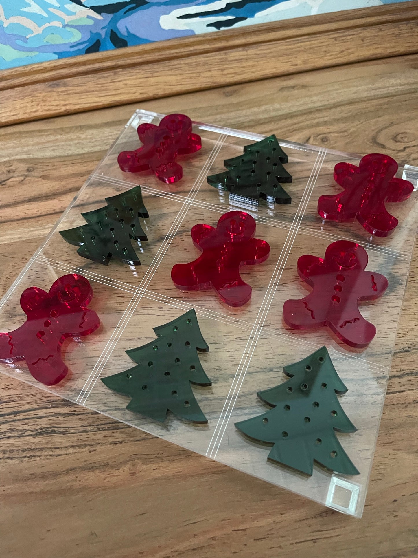 Traditional Acrylic Christmas Tic Tac Toe