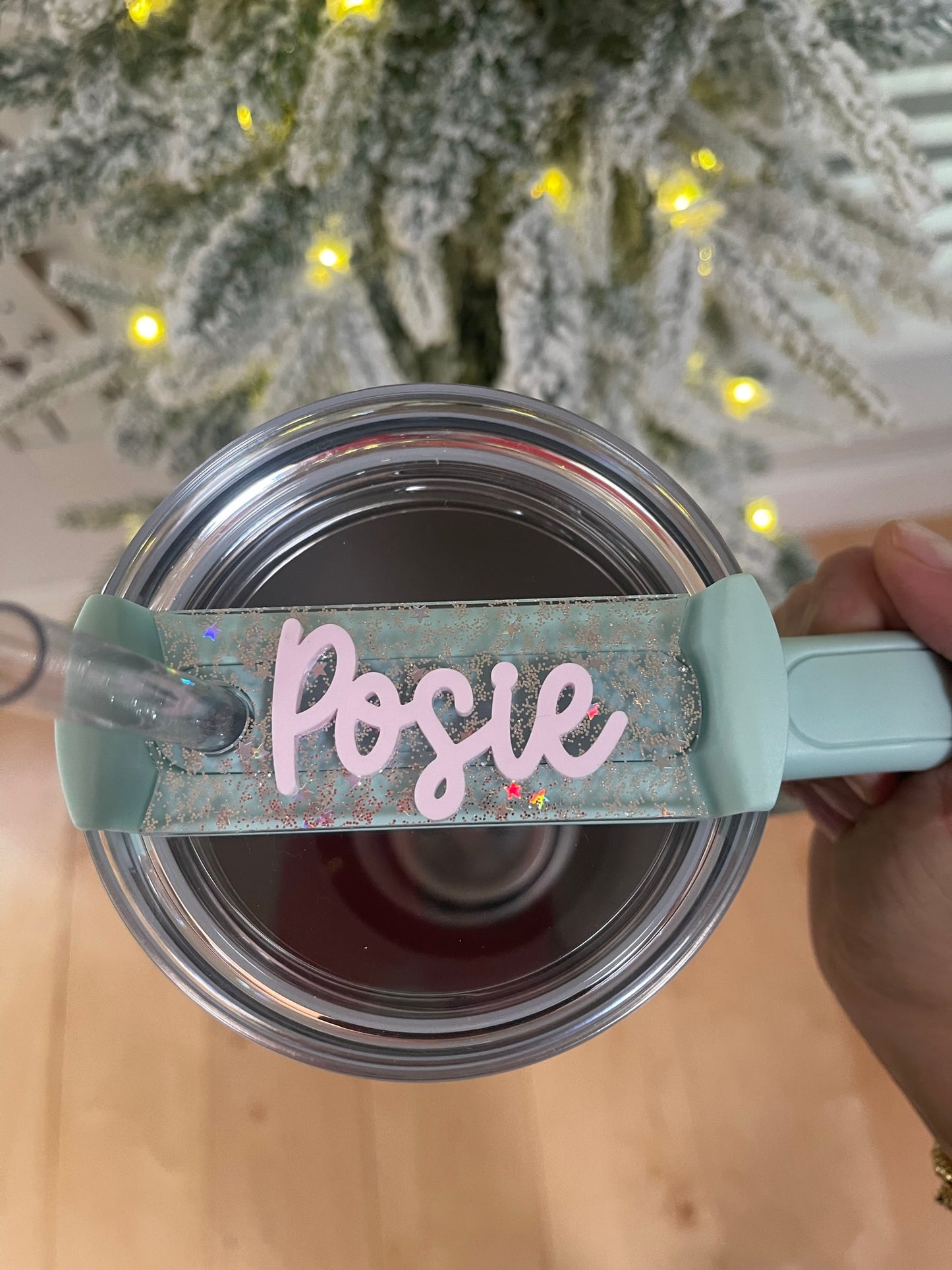 Personalized Star Glitter Cup Topper