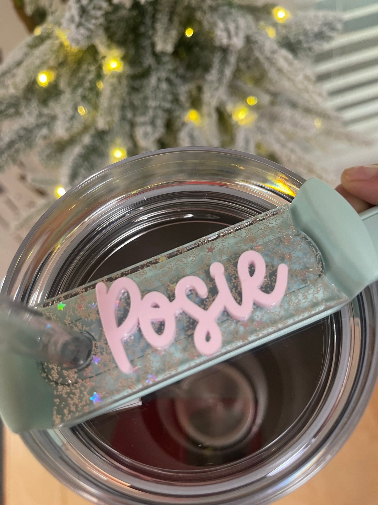 Personalized Star Glitter Cup Topper