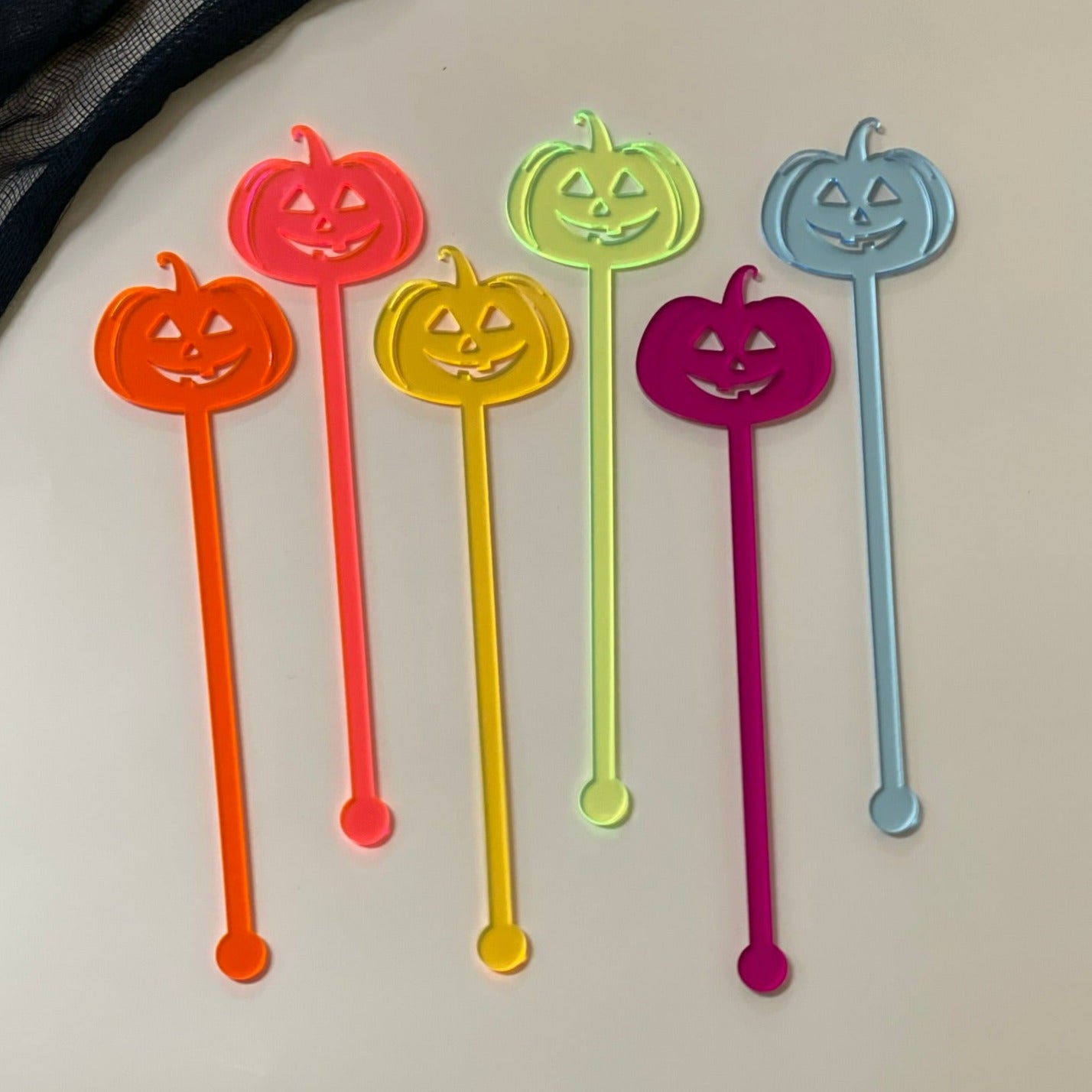 Bright Pumpkin Swizzle Sticks