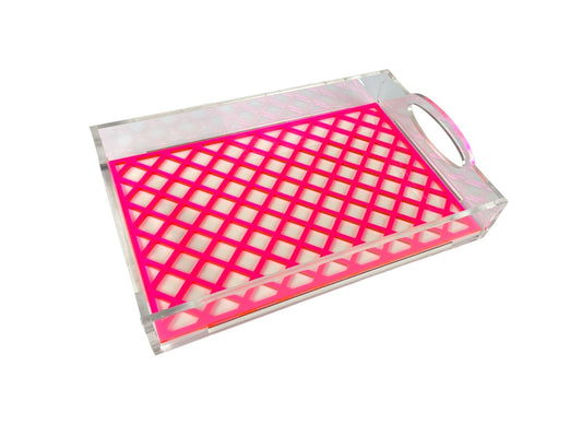 Acrylic Tray with Lattice Insert - Small