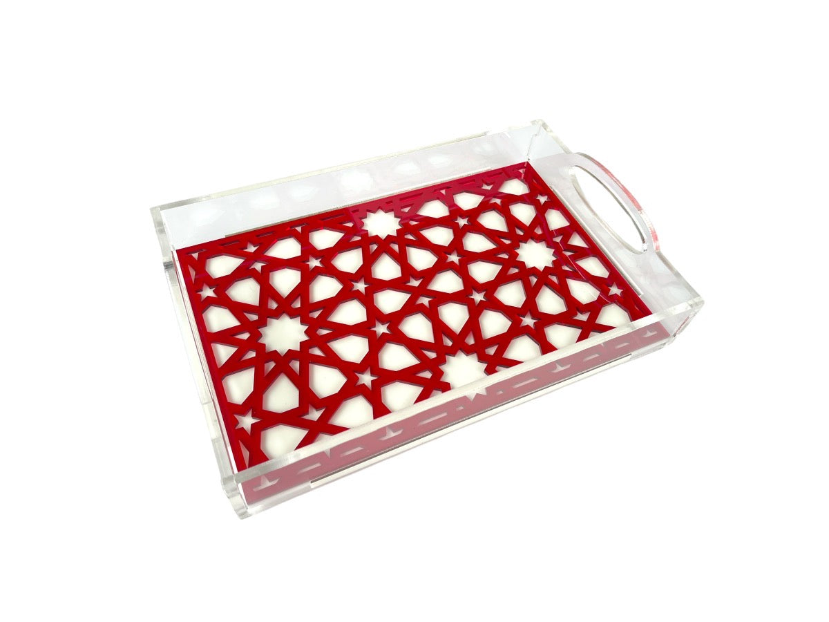 Acrylic Tray with Starburst Insert - Small