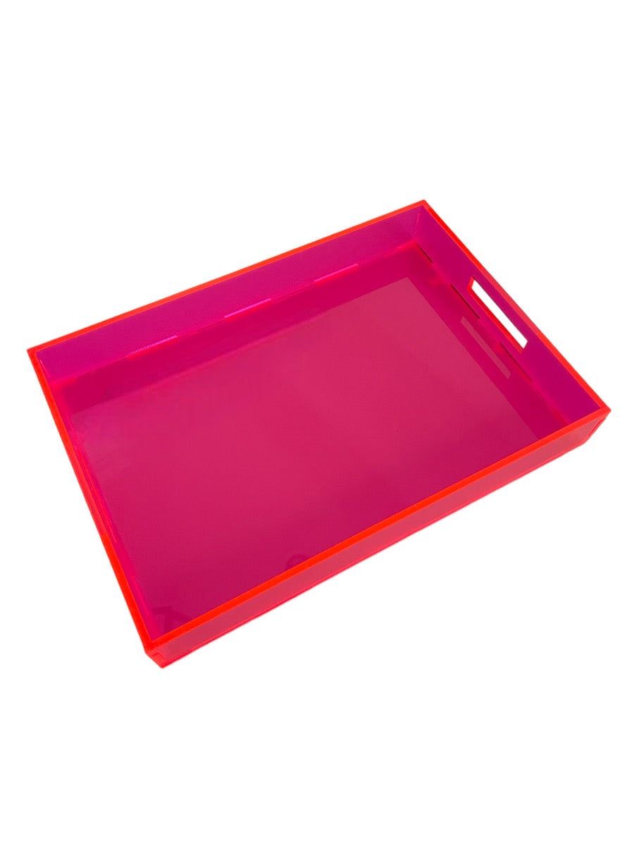 Acrylic Tray in Bright Pink - Large